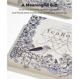 TeaRove Premium Tea Sampler Gift Set with Gold-Foil Presentation Box, 24 Assorted Variety Pyramid Infuser Bags, 6 Flavors Handcrafted Black, Oolong, Jasmine Green, Herbal Tea Sampler Gift for Tea Lover