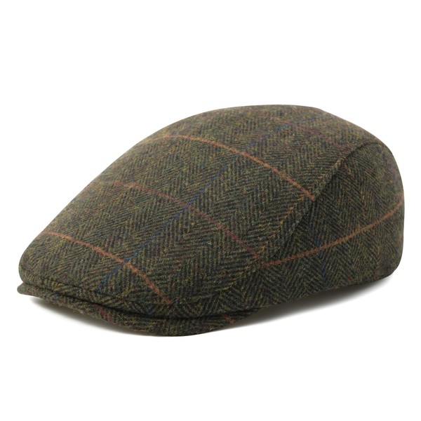 FEINION Men Wool Blend Flat Cap Tweed Newsboy Ivy Hat