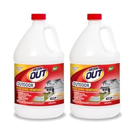 Iron OUT Liquid Rust Stain Remover, Pre-mixed, Quickly Removes Rust Stains from Concrete, Vinyl and Other Outdoor Surfaces, No Scrubbing, Safe to Use, 1 Gallon, 2 Pack
