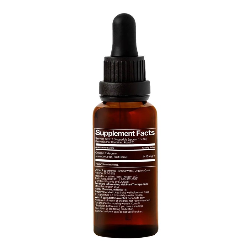 Plant Therapy Organic Herbal Tincture - Elderberry, 30ml