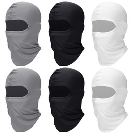 Zhanmai Full Face Cover UV Protection Neck Gaiter Breathable Balaclava Hood for Outdoor Motorcycle Cycling (Classic Colors, 6 Pieces)