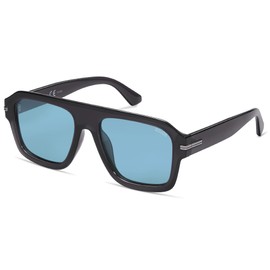 SOJOS Retro Oversized Square Polarized Sunglasses for Women Men, Vintage Aviators Shades SJ2384, Grey/Blue
