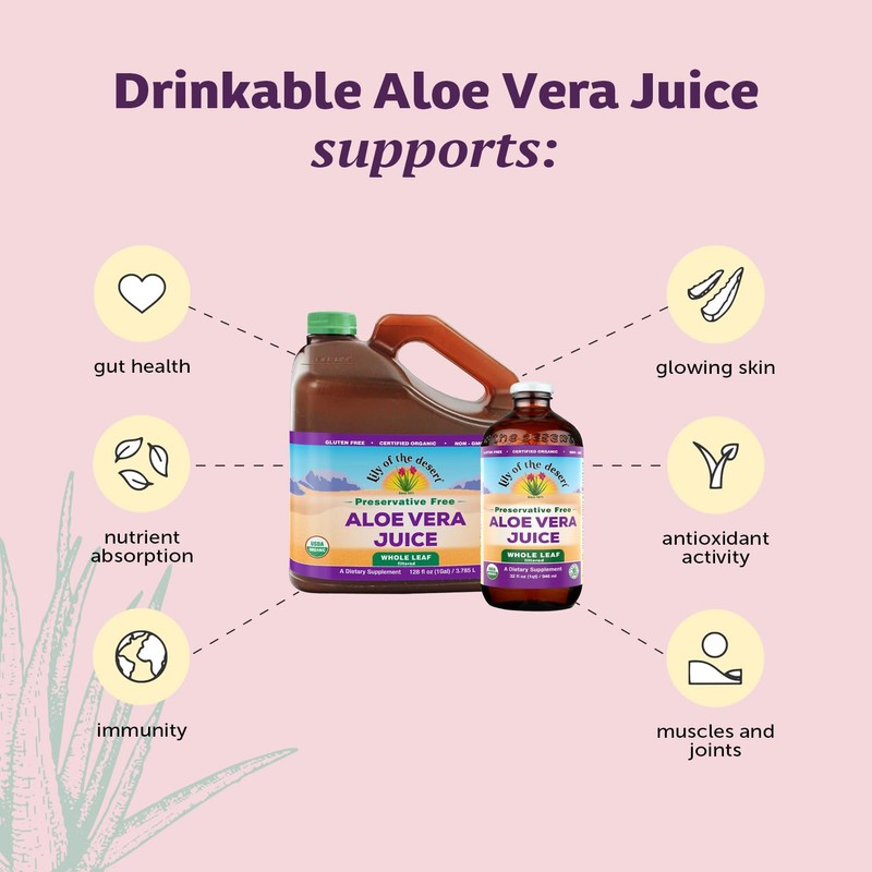 Lily of The Desert Aloe Vera Juice Whole Leaf, 16