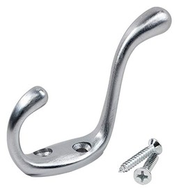 Rok Hardware Heavy Duty Dual Home Closet Wall Towel Coat Hook, 3-1/2", Brushed Chrome ROKCH101BCH