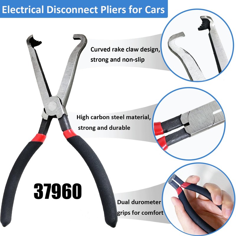 Upgraded 37960 Electrical Disconnect Pliers, 8in Automotive Tools Electrical Connector