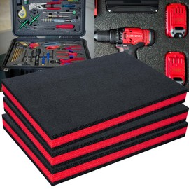 ONREVA Tool Box Foam 3Pack 16x12x2 inch, Foam Inserts for Cases, Polyethylene Tool Foam Sheets, Drawer Liner Foam, Toolbox Kaizen Organizer and Storage Tool Shadow