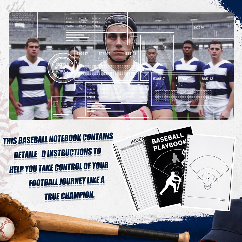 6 Pcs Baseball Playbook Notebook Gift Field Diagrams 8.5 x