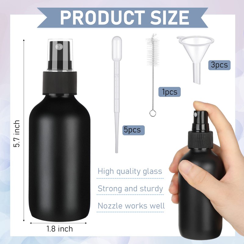 Nuogo 50 Pieces Mini Glass Spray Bottles Bulk 4 Oz