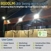 Owleye 50FT Led Work Light 85W 8000LM Waterproof Construction String