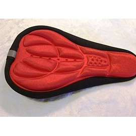 CarbonEnmy Gel 3D Bicycle Saddle Cover Saddle Cover Saddle Protector Pad 270 mm x 170 mm (Red)