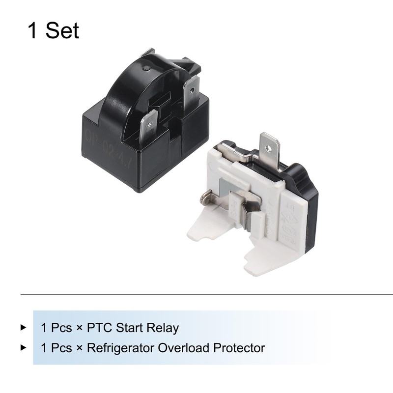 MECCANIXITY Refrigerators PTC Starter Relay 3 Pin 4.7 Ohm Overload