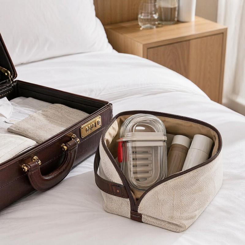 2Pcs Travel Soap Case, Portable Soap Box with Draining Board