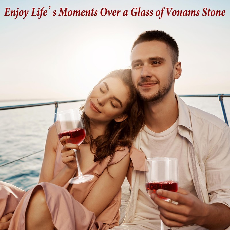 Vonams Stone Unbreakable Wine Glasses 16oz - Shatterproof, Reusable, Drink