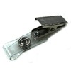 Premium Metal Badge Clips with Clear Vinyl Straps, Snaps on
