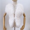 MZE JPLAN Women's Faux Fur Vest Tie Backless Halter Sleeveless