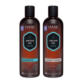 HASK Argan Oil Repairing Shampoo + Conditioner Set | Color Safe, Sulfate-Free, Paraben-Free, Gluten-Free, Cruelty-Free, For All Hair Types | 12oz each