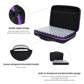 Douorgan Diamond Painting Storage Containers 60 Slots Accessories and Tools Portable Diamond Painting Organizer Shockproof Diamond Art Storage Case Jewelry Beads Storage Box