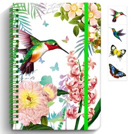 DWIYITTN Hummingbird Journal for Women & Girls, A5 Lined Spiral Notebook, 160 Pages for Writing, 5.7'' x 8.25'', Hardcover, Kids Diary, Gift Ideas