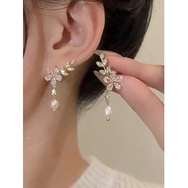 2024 Women's Earrings, Popular, Hypoallergenic Metal, Earrings, 18K Gold, Adult Earrings, Ear Ornaments, Silver Copper Cubic Zirconia