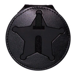 Perfect Fit Shield Wallets Florida Sheriff Five-Point Star Badge Holder (Black, Cutout PF185, 2.7 inches Tall)