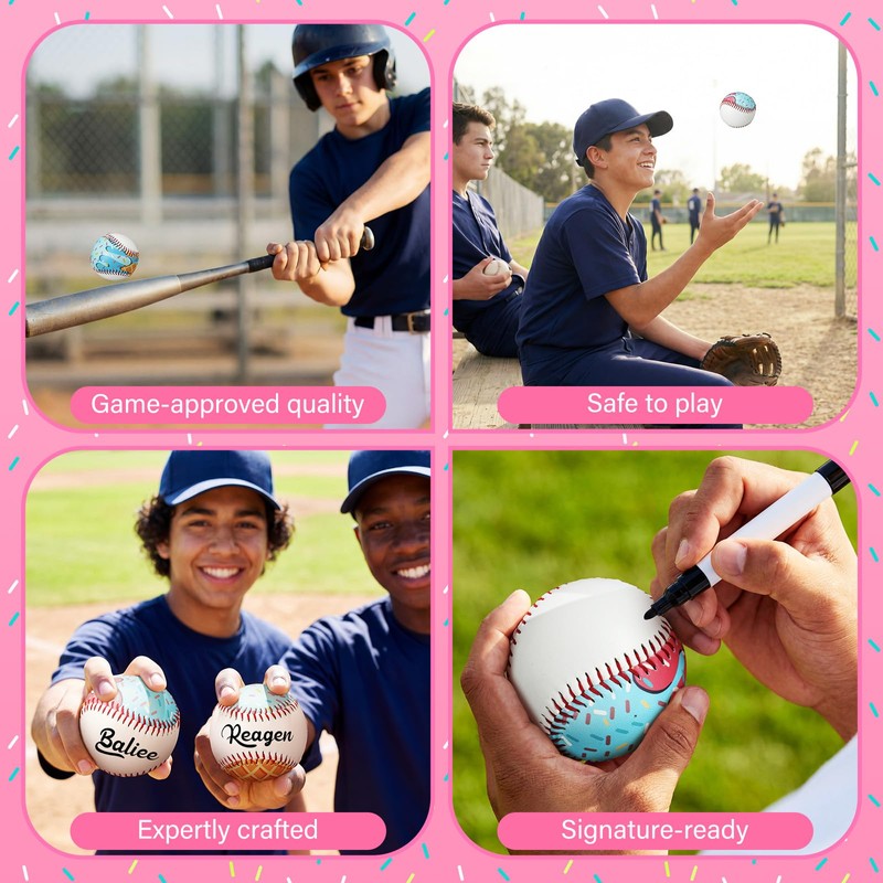VercanMonth 2 Pack Baseball Ice Cream Drip, Practice Baseballs 9