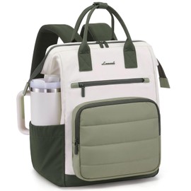 LOVEVOOK Puffer Laptop Backpack for Women, 17 Inch Work Backpack purse for Nurse Teacher, College Back to School Bookbag for Teen Girls, Personal Item Travel Bag Computer Daypack for Daily Commute