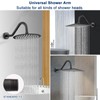 NearMoon J Shaped Shower Extension Arm, Stainless Steel Shower Head