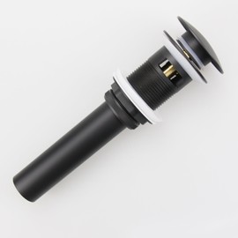 Bathroom Lavatory Vanity Vessel Sink Drain, Pop Up Drain Stopper with Overflow, Black