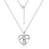 ALEXCRAFT 925 Sterling Silver Heart Necklace for Women Cubic Zirconia
