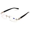 Men Rectangular Rimless Designer Fashion Reading Glasses/w Anti-reflective AR Coating