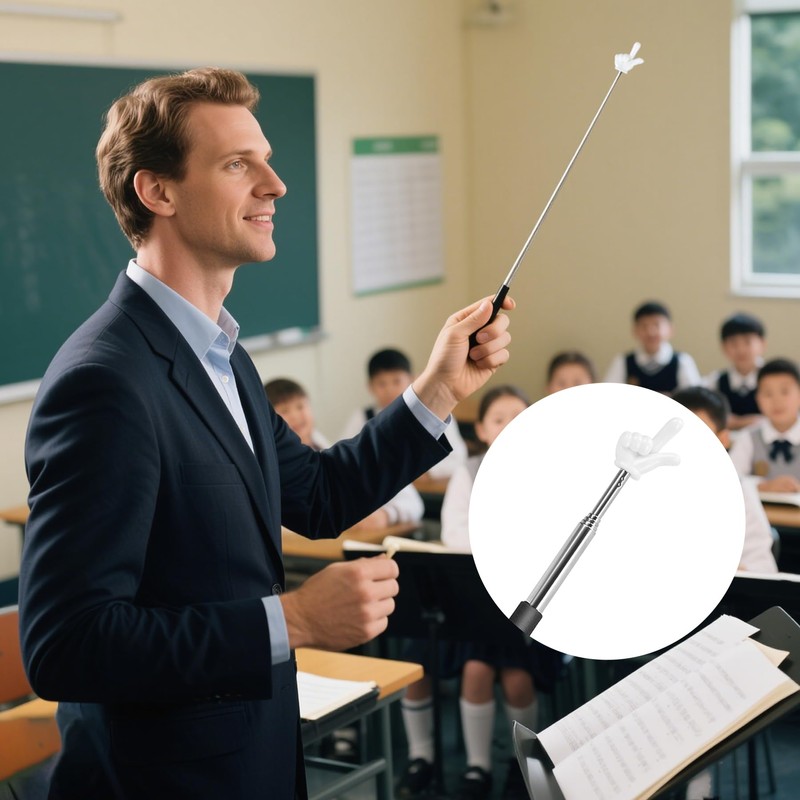 OioTuyi Extendable Stainless Steel Pointing Stick Telescope (Black) - Index