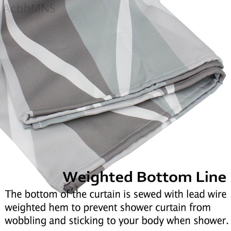 AcbbMNS Shower Curtain with Grommets and 12 Hooks, 220 x