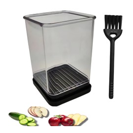 Premium fruit and vegetable Slicer with Storage Container, Black and Clear