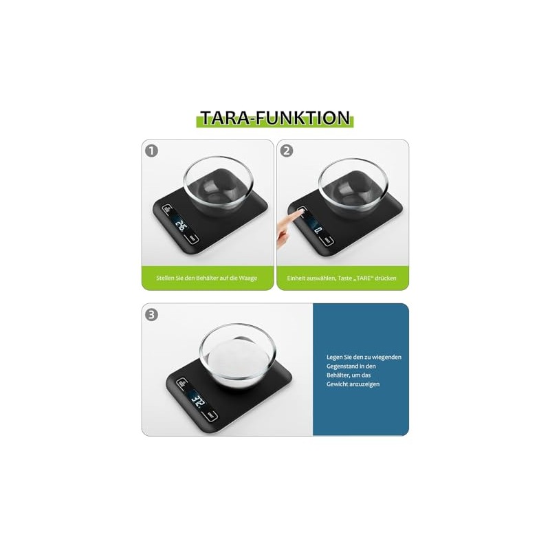Digital Kitchen Scales with LCD Display and Tare Function, Precise