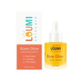 LOUMI Skincare RoseGlow Moisturizing Face Oil 20ml - Lightweight Hydration - 1 Count