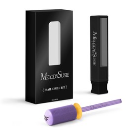 MelodySusie Safety Nail Drill Bits, 3/32'' Smooth Round Top Large Barrel Carbide Bits, Suitable for Manicure Pedicure Cuticle Gel Polishing, Beginners Bits, Purple, Series Bit-S, XF