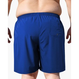 Arcweg Mens Plus Size Swim Shorts Men Swimming Trunks Big and Tall Quick Dry Swimming Shorts XXL-6XL Blue 4XL
