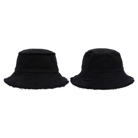 Clape Unisex Frayed Washed Cotton Bucket Hat Reversible UV Protection Sun Hat Flat Top Outdoor Beach Foldable Summer Fishing for Women Men