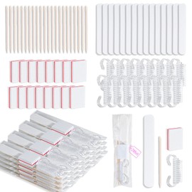 20 Sets Disposable Manicure Kit Basics 4 Piece Nail Kit for Travel,Handle Grip Brush,Mini Nail Buffer Nail File and Wood Stick for Gifts Salon Home Professional(20 Set -White)