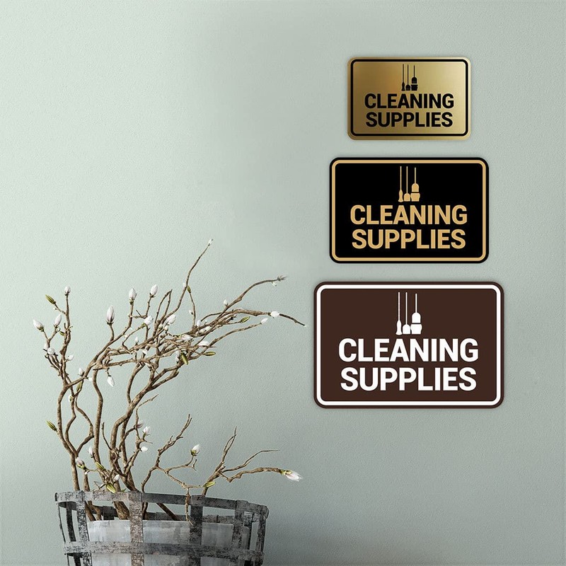 Signs ByLITA - Letrero clásico enmarcado para suministros de limpieza
