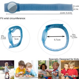 Dingfeiyu Pack of 2 Children's Airtag Bracelet, Airtag Accessory, Anti-Scratch GPS Airtag Scratch Bracelet for Children or Adults (Black + Blue)