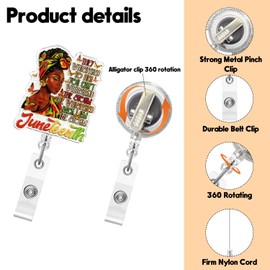 Black History Month Badge Reel,Butterfly Acrylic Badge for ID Card Badge,Telescoping Retractable Badge Holder Alligator Clip Accessories for Nurse,Medical Worker,Nursing Student,Teacher