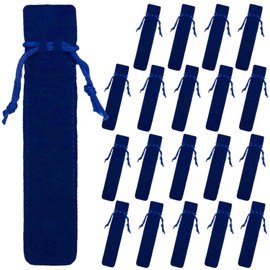 clowin Pen Wrapping Gift Bag Velvet Pen Holder 1 Piece Jewelry Pouch Drawstring Bag 20pcs Navy Navy
