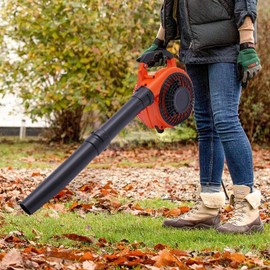 TFCFL Commercial Gas Powered Handheld Leaf Blower Heavy Duty Grass Yard Clean 2 Stroke Hand Held Leaf Blower Handheld Gas Powered Cleaning 25.4CC Leaf Sweeper 2 Stroke Leaf Blowers