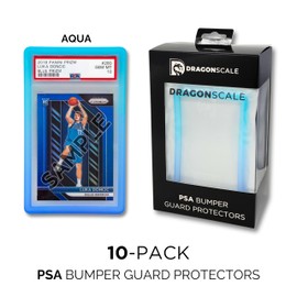 DRAGONSCALE 10x PSA Bumper Guard Protector Box | Case of 10x PSA Slab Protectors | Stylish Display & Protector for PSA Graded Slabs | Snap-Fit & Easy Application | 10pc Color Combo Box (Clear)