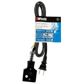 Woods 290 HPN Appliance Cord, 16/2 Gauge, Black