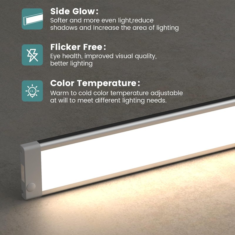 MYPLUS LED Under Cabinet Lighting Kit 5 CCT, 9W, 1500