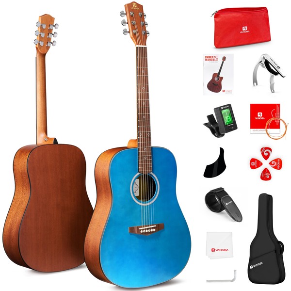 Vangoa Acoustic Guitar 41 Inch Beginners Set, 4/4 Full-Size 6