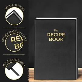 Arena Solutions Recipe Book with a Book Stand, Includes Monochrome Gift Box, Recipes Book, Recipe Books with Gift Pencil, Beautiful Blank Cookbook to Organize Your Recipes, Recipie Book, Cookbooks.