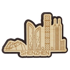 Printtoo Wooden Engraved Souvenir Shenzhen City Of China Custom Fridge Magnet Gift